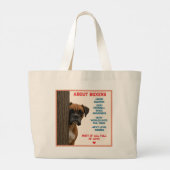 About Boxers Funny & Loving Boxer Dog Quote Design Jumbo Stoffbeutel (Rückseite)