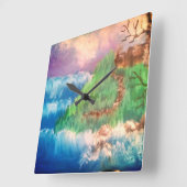 About to get washed away quadratische wanduhr (Winkel)