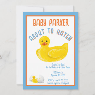 About to Hatch Baby Shower Invitation Einladung