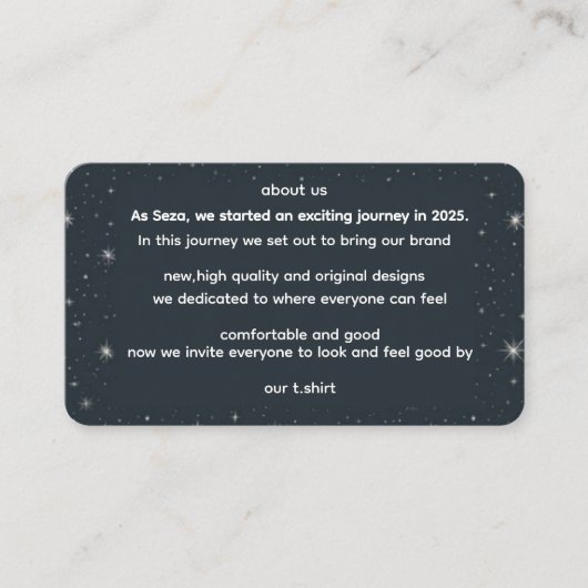 ABOUT US BEGLEITKARTE (Vorderseite)