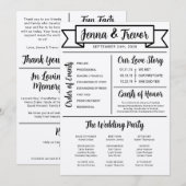 About Us Fun Minimalist Wedding Program Programm (Vorne/Hinten)