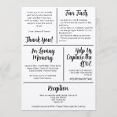 About Us Fun Minimalist Wedding Program Programm (Rückseite)