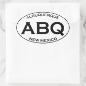 ABQ - Albuquerque New Mexico Ovaler Aufkleber (Tasche)