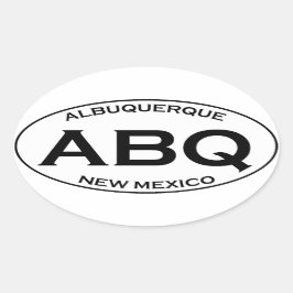 ABQ - Albuquerque New Mexico Ovaler Aufkleber