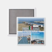 ABR007 PESCARA, Abruzzen, Italien, Kühlschrank Magnet (Vorderseite/Rückseite)