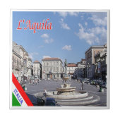 ABR012 L'AQUILA, Abruzzen, Italien, Fliese (Vorderseite)