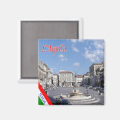 ABR012 L'AQUILA, Abruzzen, Italien, Kühlschrank Magnet (Vorderseite/Rückseite)