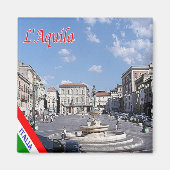 ABR012 L'AQUILA, Abruzzen, Italien, Kühlschrank Magnet (Vorne)