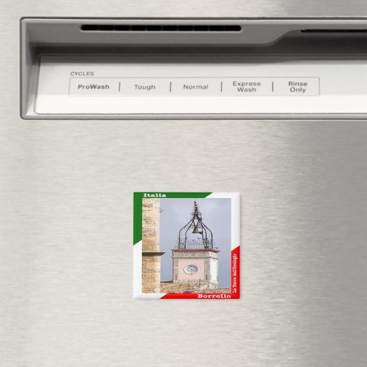 ABR017 BORRELLO, Der Uhrturm, Kühlschrank Magnet (In Situ (Geschirrspüler))
