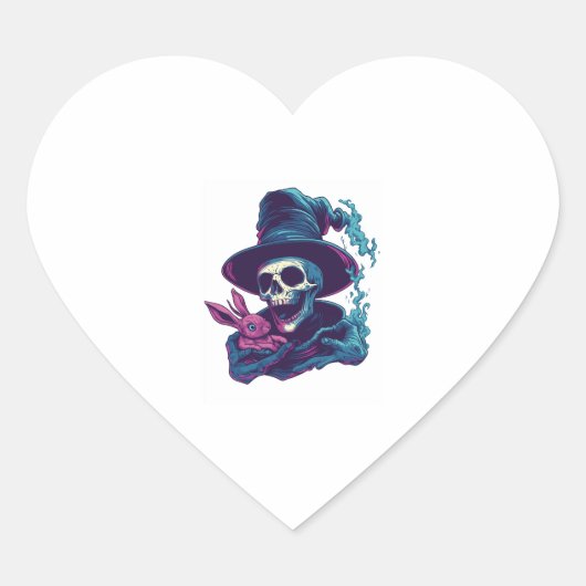 Abra-Cadabra-Knochen - Funny Magic Skull Herz-Aufkleber (Vorderseite)