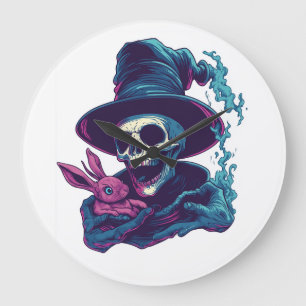 Abra-Cadabra Knochen � Lustiger Magie-Schädel Große Wanduhr