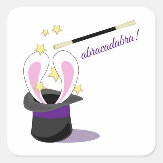 Abracadabra Hat Quadratischer Aufkleber (Vorderseite)