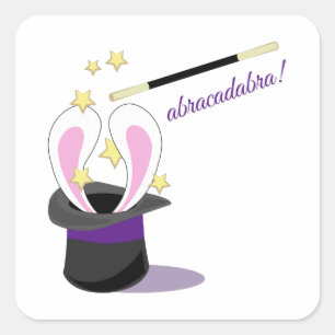 Abracadabra Hat Quadratischer Aufkleber