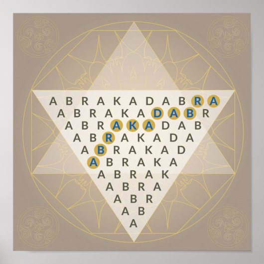 Abracadabra Magic Mantra Illustration Triangle Poster (Vorne)