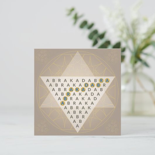Abracadabra Magic Mantra Illustration Triangle Save The Date (Stehend Vorderseite)