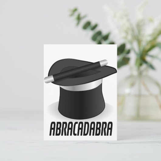 Abracadabra Magic Top Hat Postkarte (Stehend Vorderseite)