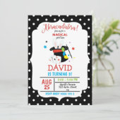Abracadabra Magician Boy Birthday Magic Party Einladung (Stehend Vorderseite)