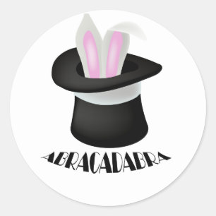 Abracadabra Magician Bunny Runder Aufkleber