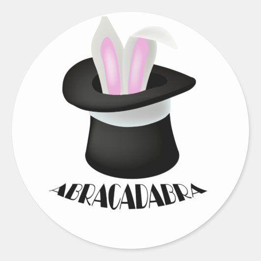 Abracadabra Magician Bunny Runder Aufkleber (Vorderseite)
