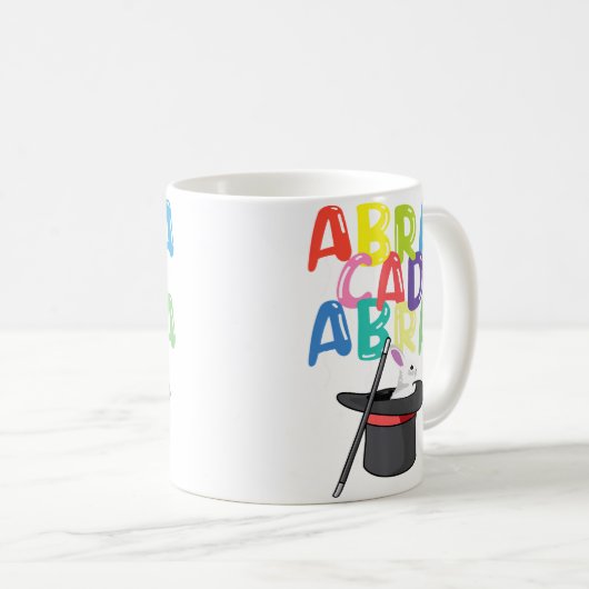 Abracadabra Magician Rabbit In A Hat Magic Wand Kaffeetasse (VorderseiteRechts)