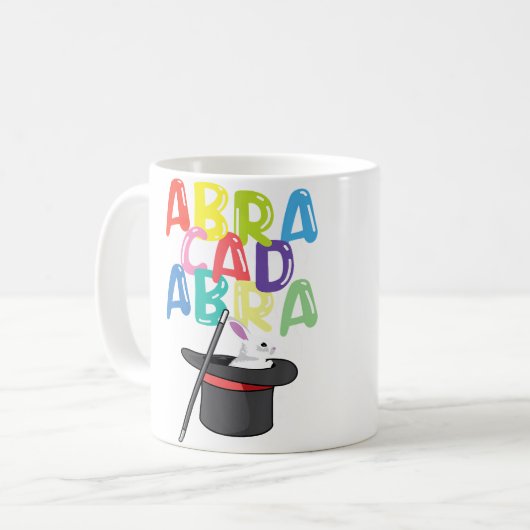 Abracadabra Magician Rabbit In A Hat Magic Wand Kaffeetasse (Vorderseite Links)