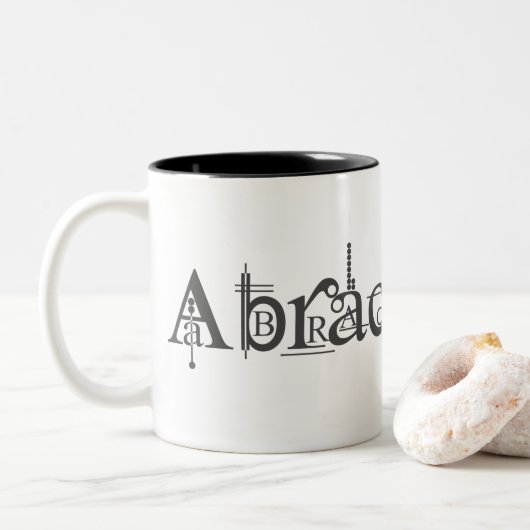 Abracadabra Text Zweifarbige Tasse (Mit Donut)