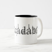Abracadabra Text Zweifarbige Tasse (VorderseiteRechts)