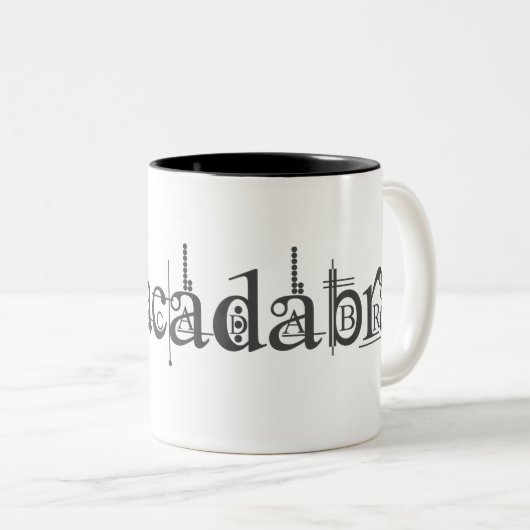 Abracadabra Text Zweifarbige Tasse (VorderseiteRechts)