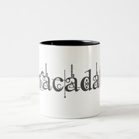 Abracadabra Text Zweifarbige Tasse (Mittel)