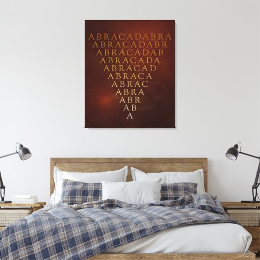 Abracadabra Wrapped Canvas Print Leinwanddruck (Insitu (Schlafzimmer))