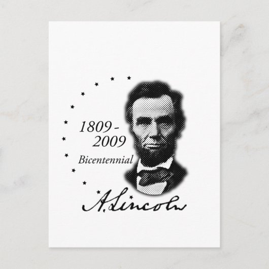 Abraham (Abe) Lincoln Bicentennial Postkarte (Vorderseite)