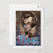 Abraham Chillincoln Lincoln Music Headphones Postkarte (Vorne/Hinten)