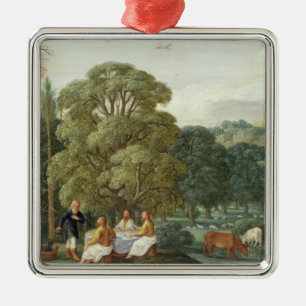 Abraham, der die drei Engel unterhält Silbernes Ornament