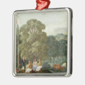 Abraham, der die drei Engel unterhält Silbernes Ornament (Links)