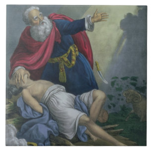 Abraham, der herauf seinen Sohn Isaac, von einem Fliese