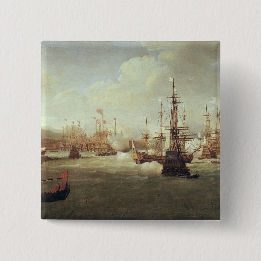 Abraham Duquesne bei Chios, nach 1681 Button (Vorderseite)