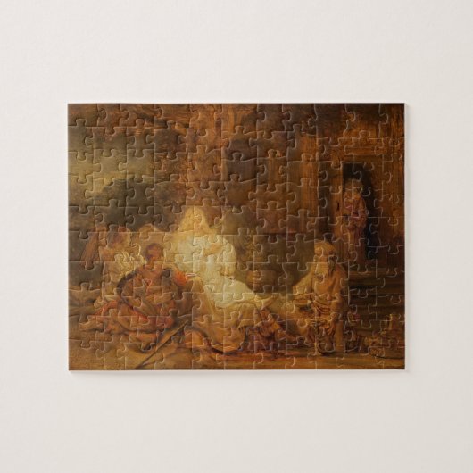 Abraham empfängt die drei Engel, 1646 (Öl auf PA Puzzle (Horizontal)