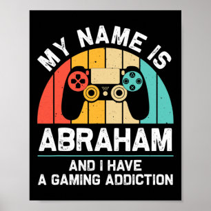 Abraham Gift Name Personalisiert Funny Gaming Geek Poster