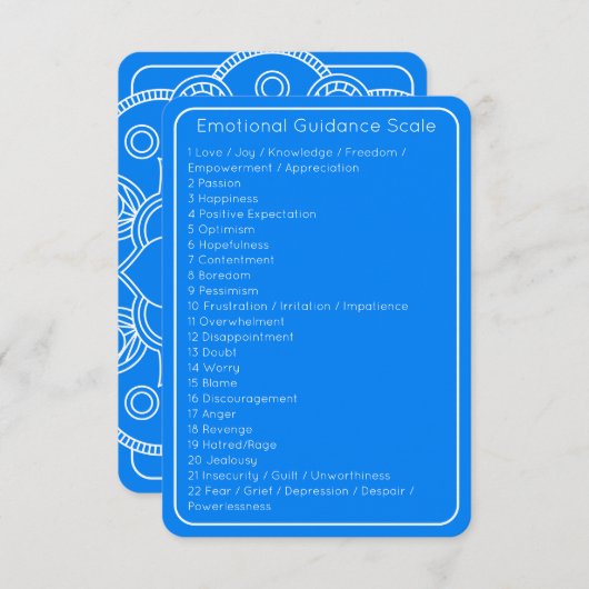 Abraham Hicks Blue Emotional Guidance Scale Card Einladung (Vorne/Hinten)