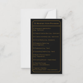 Abraham Hicks LOA 22-Prozessliste Black Pocket Mitteilungskarte