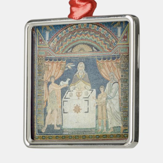 Abraham, Isaac und Melchisedech Silbernes Ornament (Links)