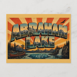 Abraham Lake Alberta Türkis Bergwald Kunst Postkarte