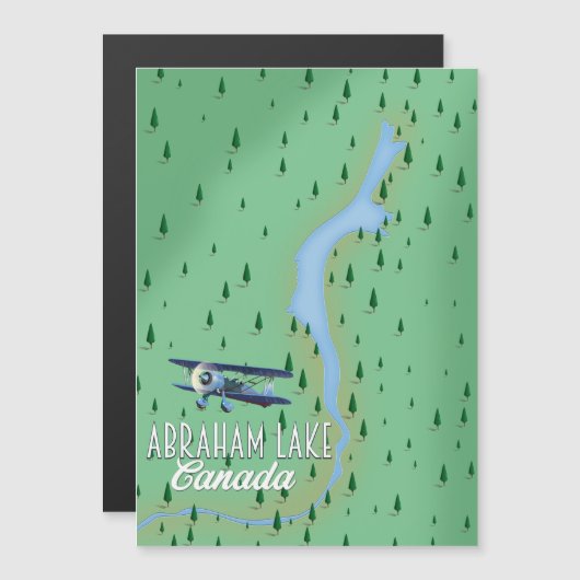 Abraham Lake, Canada Magnetkarte (Vorne/Hinten)