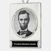 Abraham Lincoln: 16. Präsident von Amerika Banner-Ornament Silber (Links)