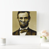 Abraham Lincoln 16. US-Präsident Quadratische Wanduhr (Zuhause)