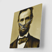 Abraham Lincoln 16. US-Präsident Quadratische Wanduhr (Winkel)