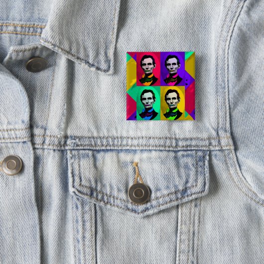 Abraham Lincoln 1858, Pop Art Interpretation Button (Beispiel)