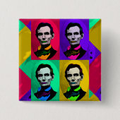 Abraham Lincoln 1858, Pop Art Interpretation Button (Vorderseite)