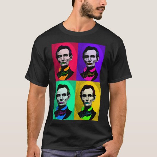 Abraham Lincoln 1858, Pop Art Interpretation T-Shirt (Vorderseite)