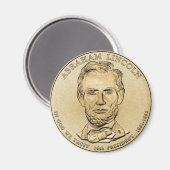 Abraham Lincoln $ 1 Presidential Coin Magnet (Vorderseite/Rückseite)